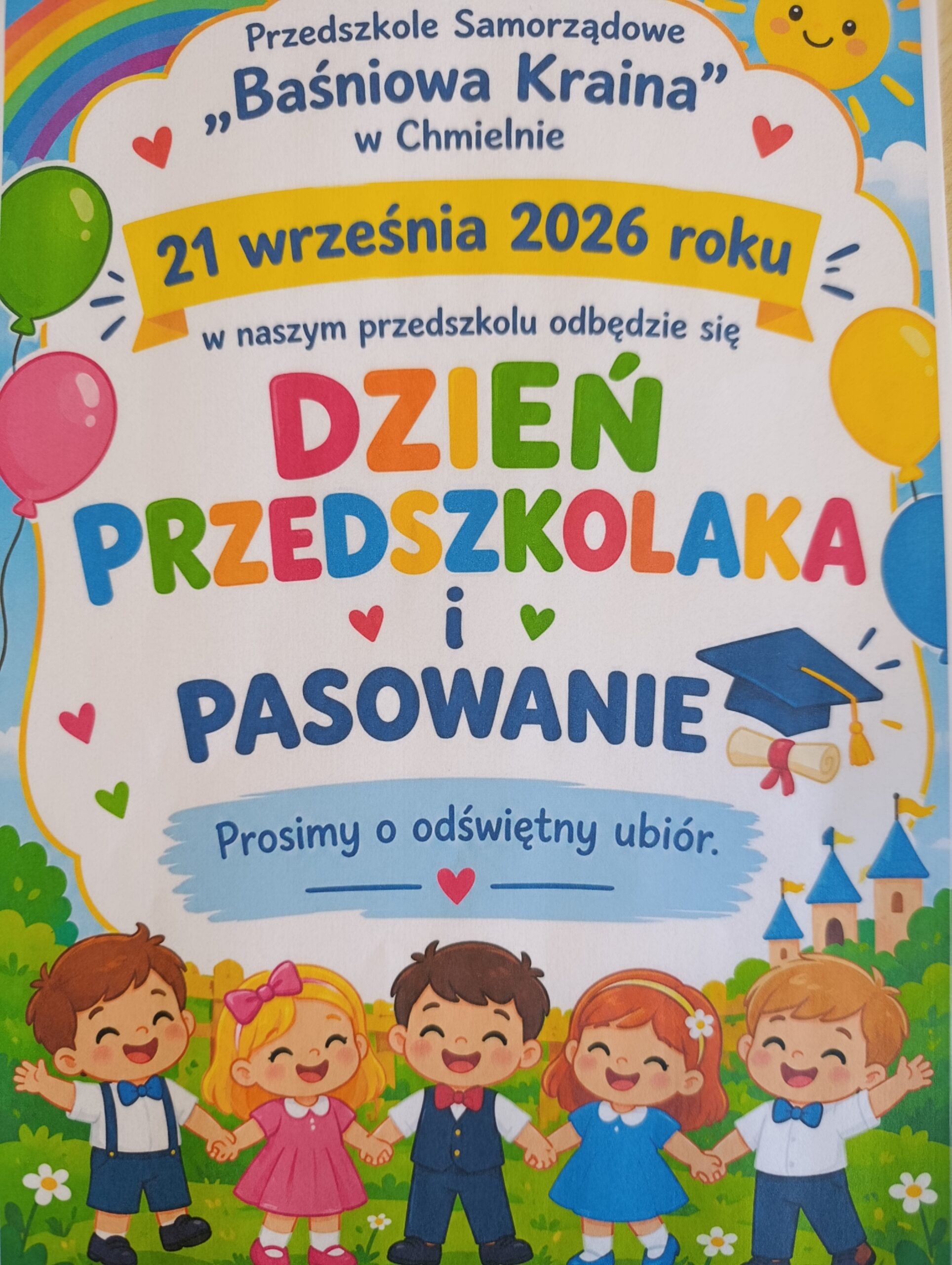 21.09.2026 dzień przedszkolaka i pasowanie