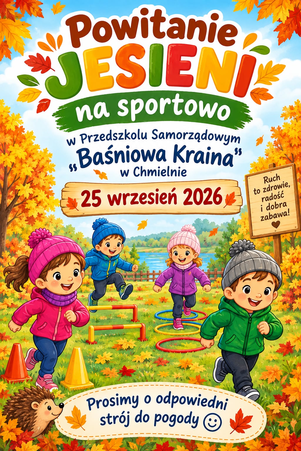 plakat - powitanie jesieni na sportowo